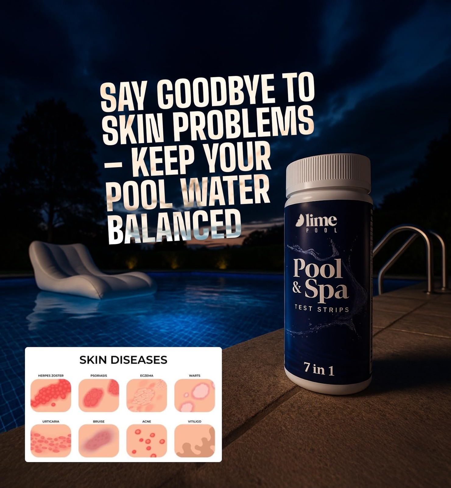 162 Pcs 7Way Hot Tub, Spa & Pool Test Strips Accurate Readings in 15 Seconds
