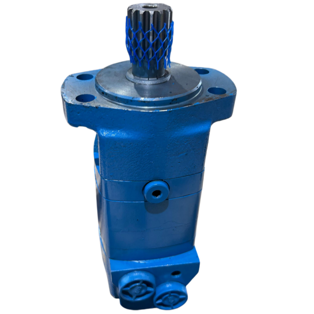AGT 14 Splined Cycloidal Hydraulic Motor BM5-305 Replacement 4 Holes Mount Blue
