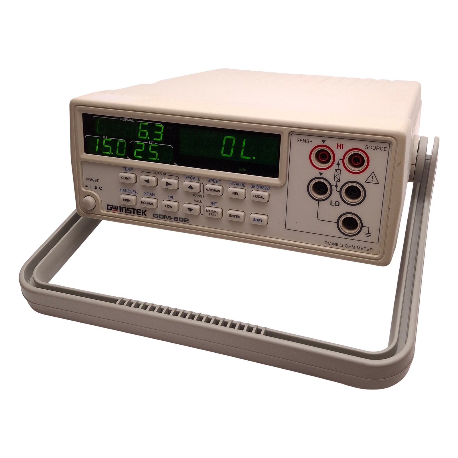 GWinstek GOM-802 D.C. Milli-Ohm Meter 100-230VAC, 27VA Max, 30,000 Counts