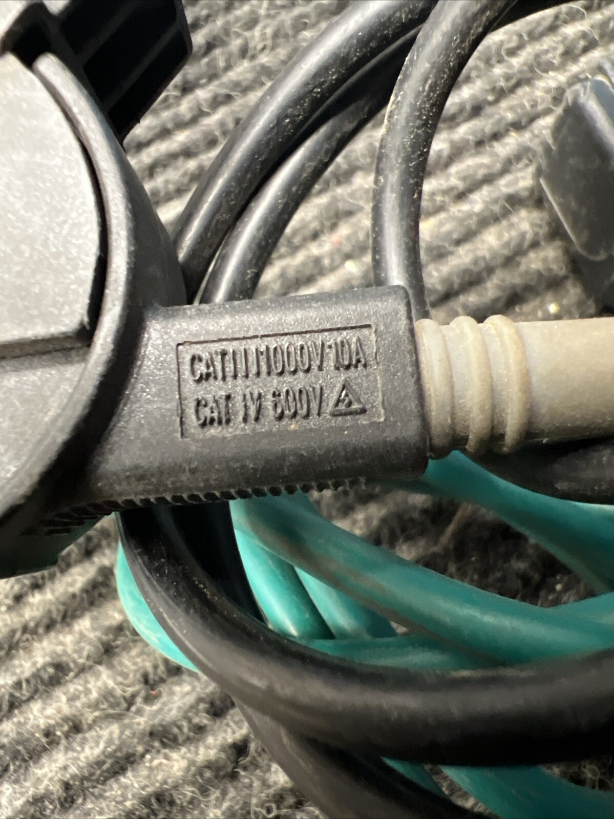 Used Lot of 2 Test Lead Cables, CAT IV 600V, CAT III 1000V 4.5Ft