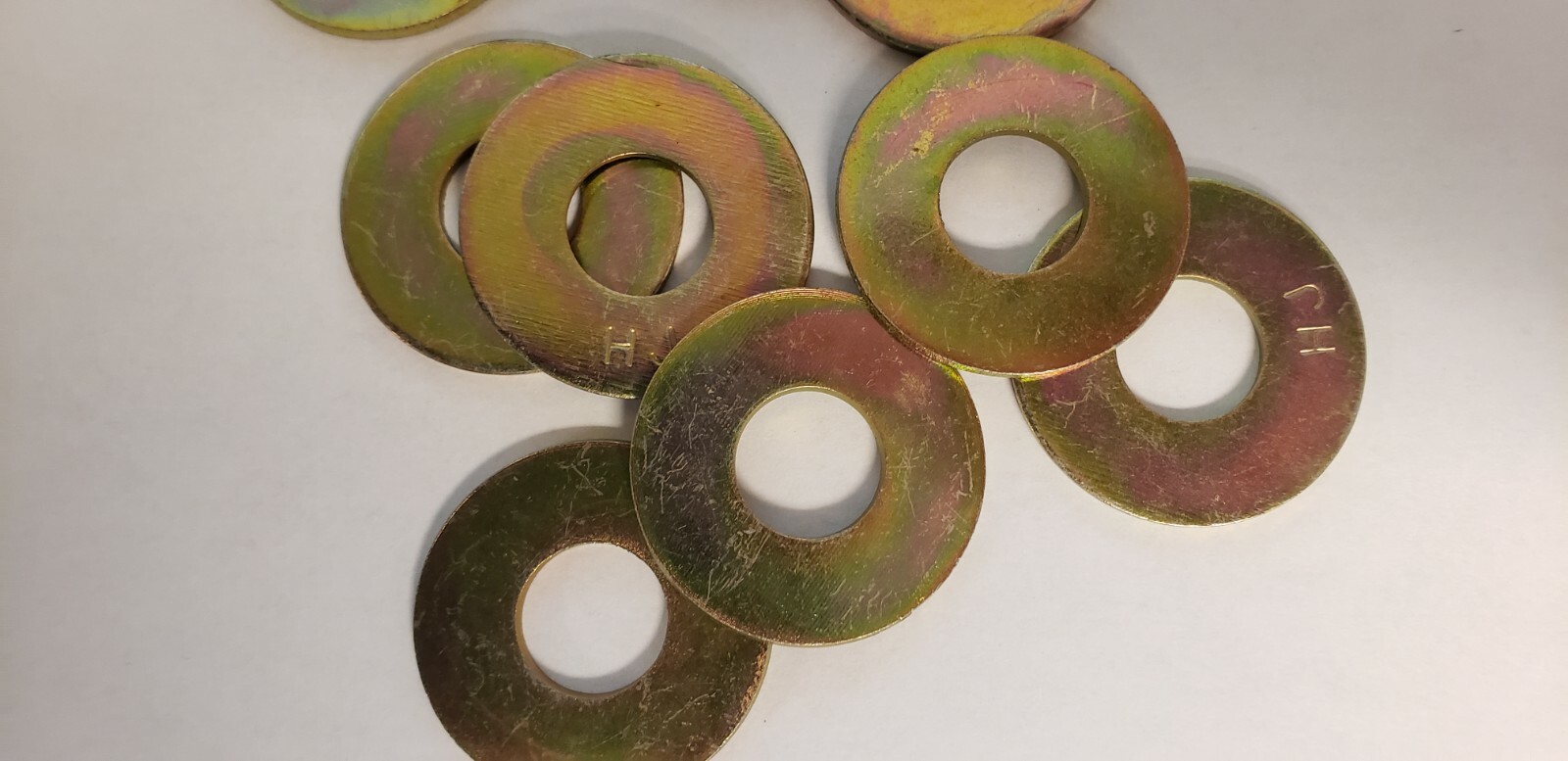 5/8″ USS Flat Washers Thru-Hardened Yellow Zinc