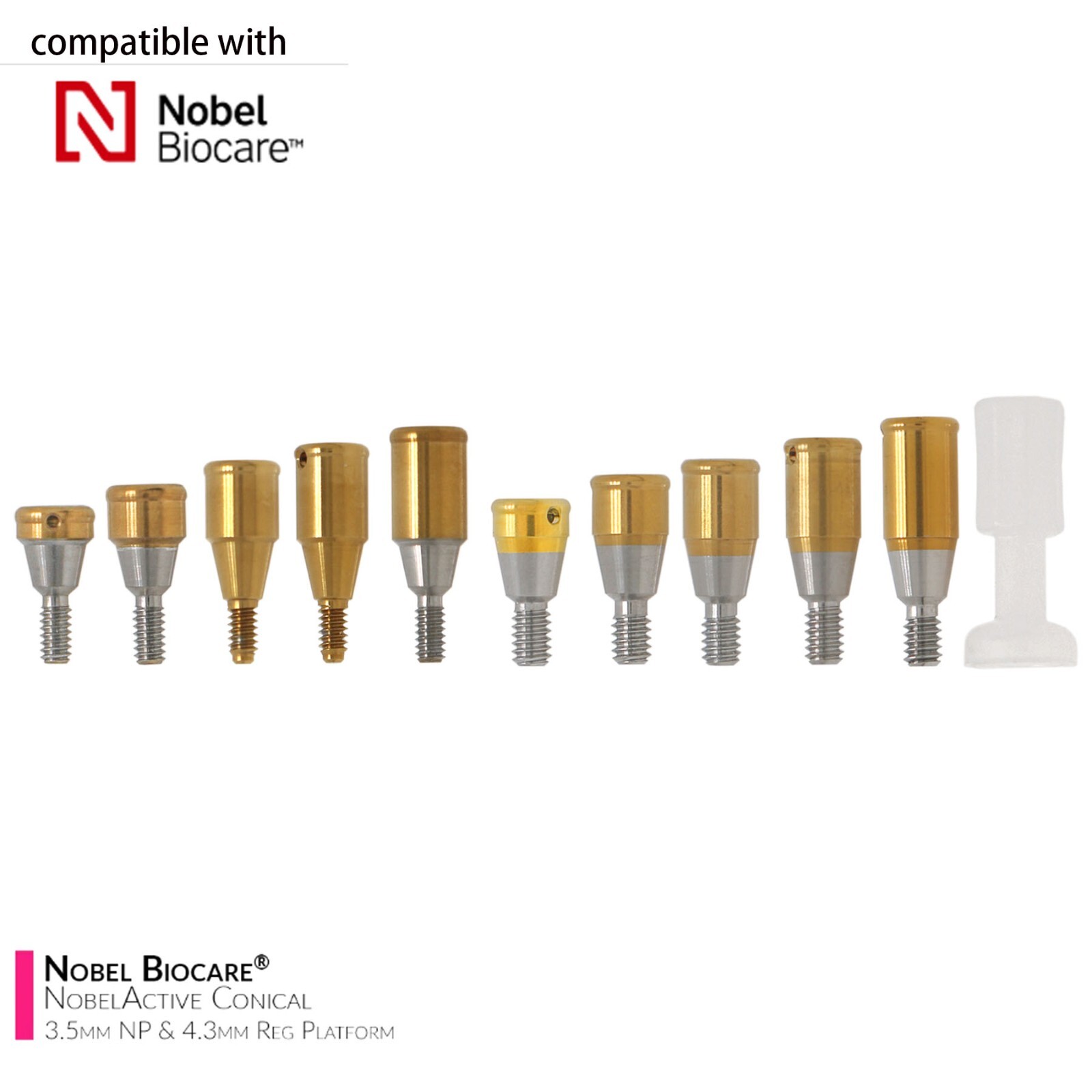 US Nobel Active NP/RP Locator Attachment Abutment Male Cap Inserts for 1-5.0mm