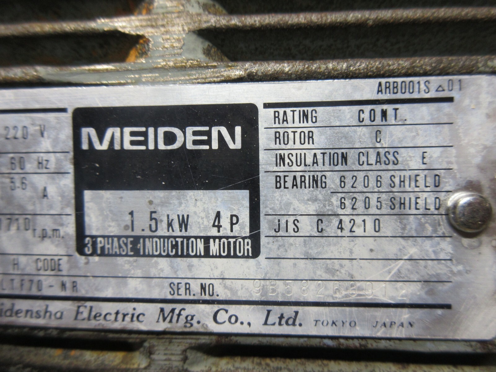 MEIDEN SHA MOTOR PUMP ARB001S LTF70-NR UPV-1A-16N0-1.5-4-2477A PVS-1B-16N0-2477A