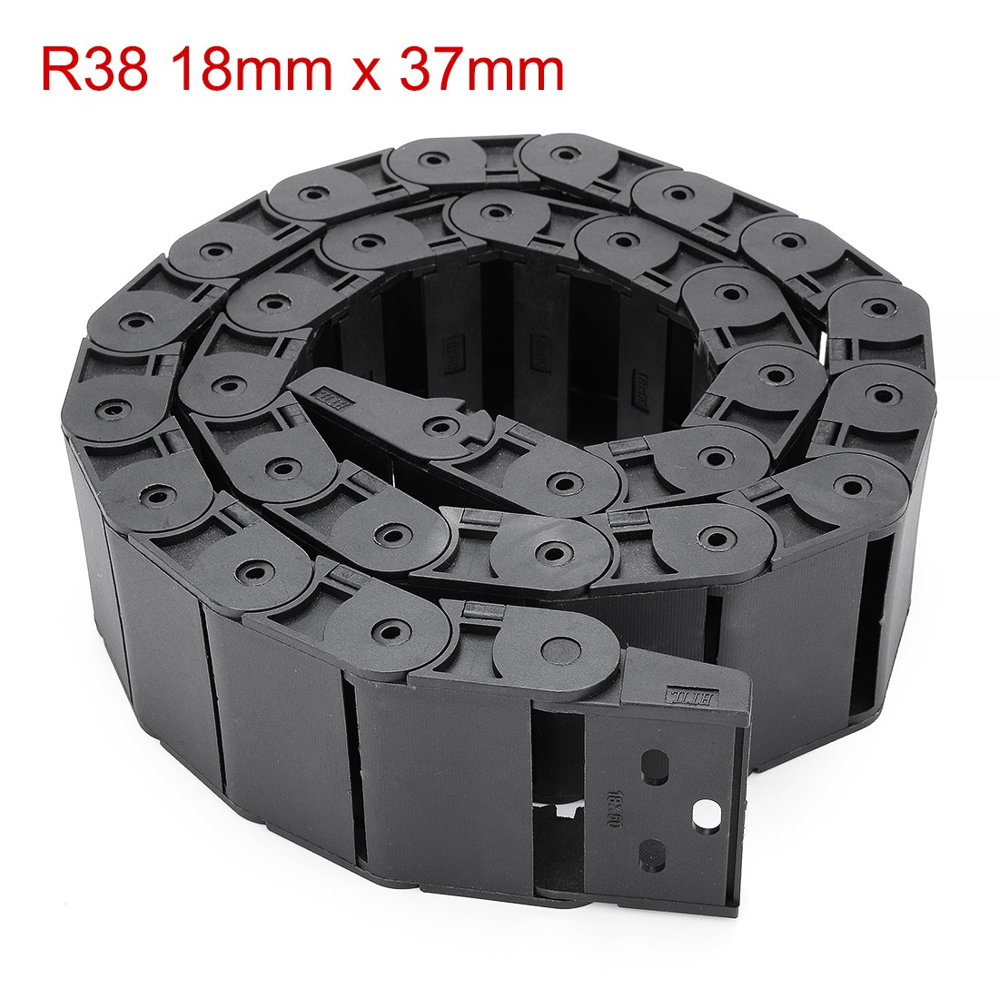 R38 18 x 50mm Cable Drag Chain Plastic Semi Closed Cable Wire for 3D Printer
