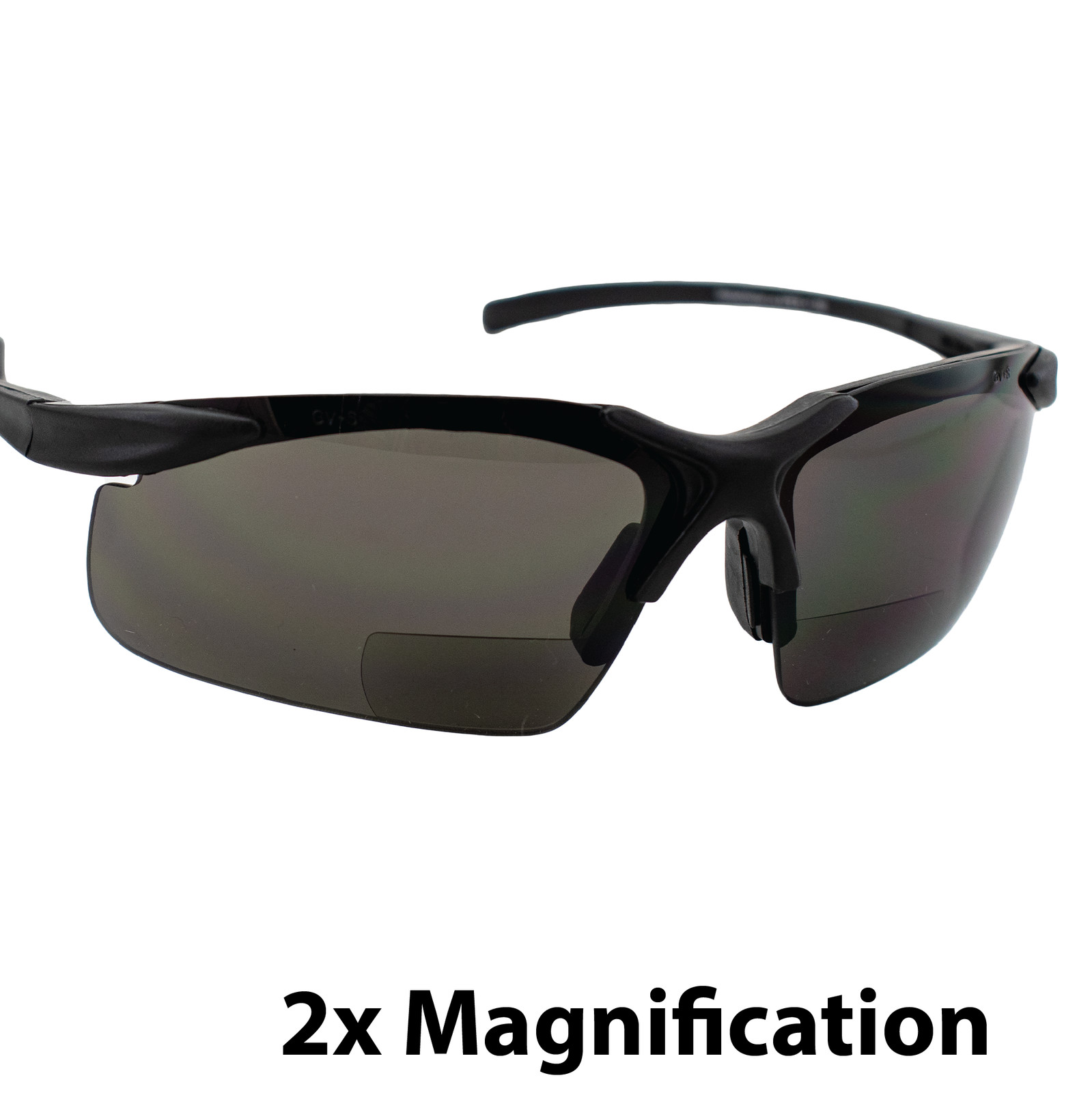 Apex Bifocal Safety Glasses 2.0 Shatterproof Smoke Lens Black Frame ANSI Z87.1