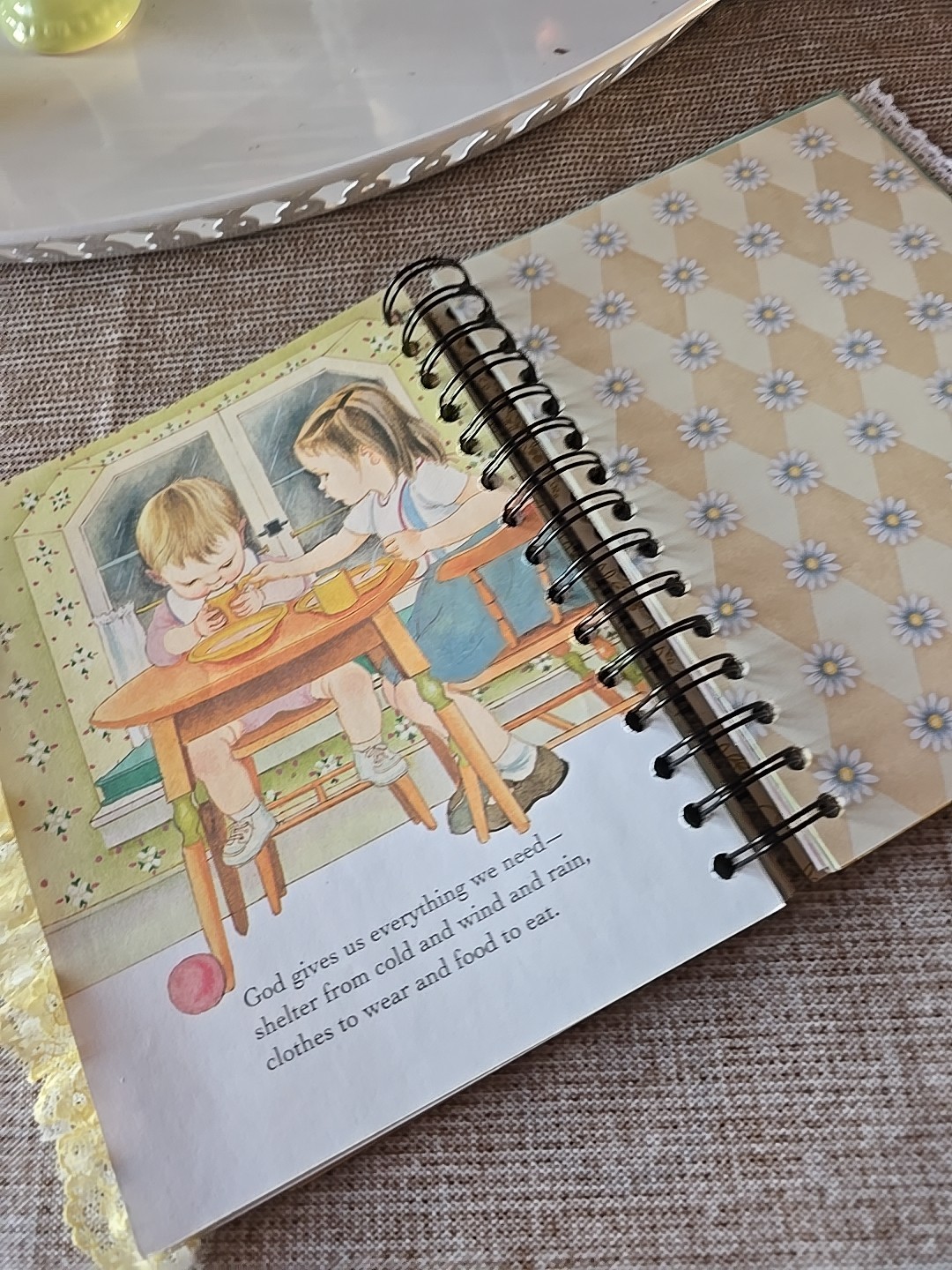LGB About God Hardcover Junk Journal Wire Bound Scrapbook Vintage Upcycled Book
