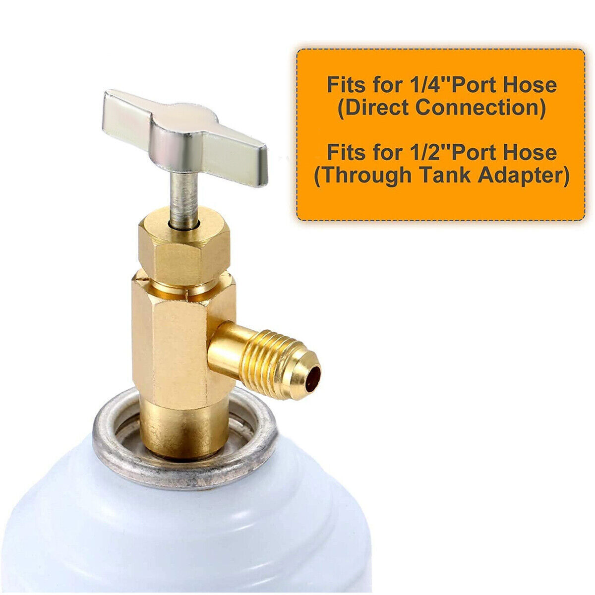 Self-Sealing Dispensing Valve Refrigerant Can Tap Tapper 1/2″ ACME Male Adapter