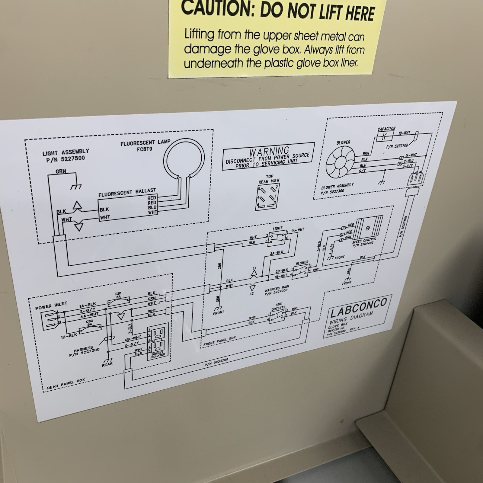 Labconco Controlled Atmosphere Glove Box 5220100 No Controller Broken Gloves