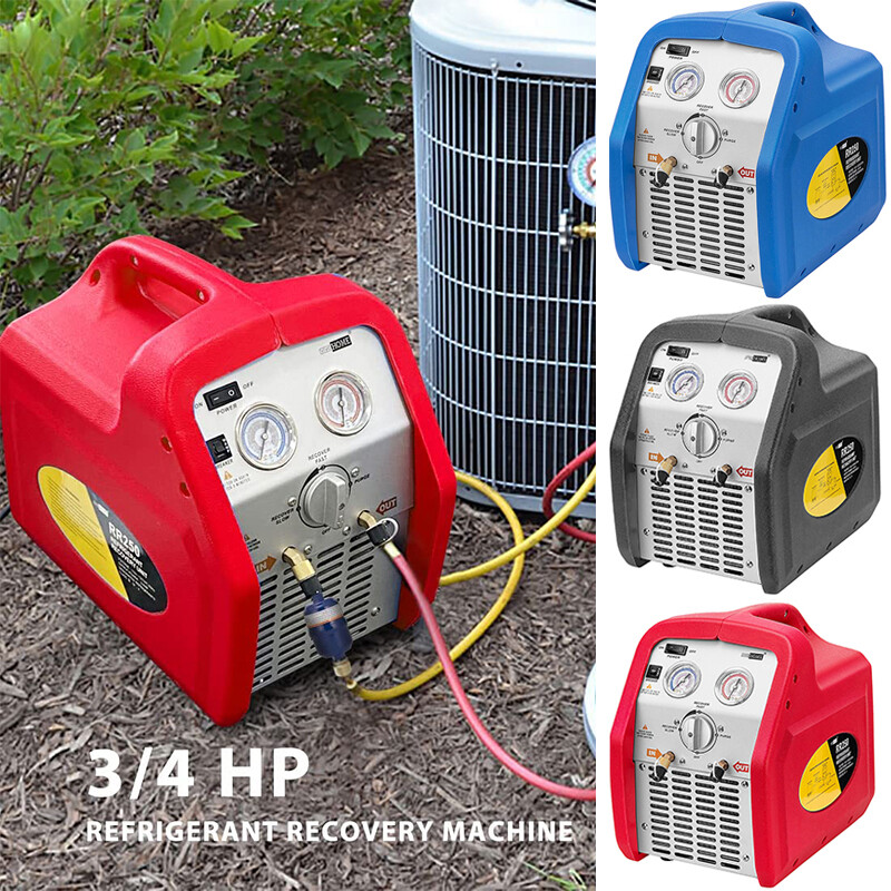 Refrigerant Recovery Machine 3/4HP SingleCylinder AC HVAC Recycling Tool 1750rpm