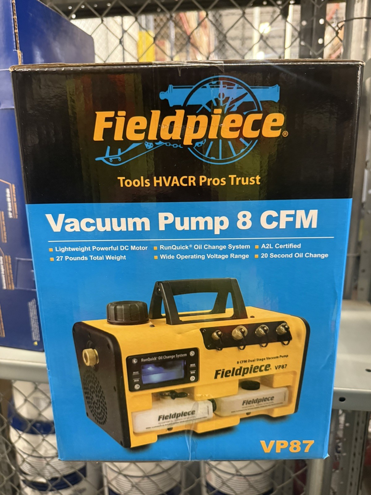 FIELDPIECE VP87 RUNQUICK DUAL STAGE VACUUM PUMP 8 CFM BRAND NEW SEALED