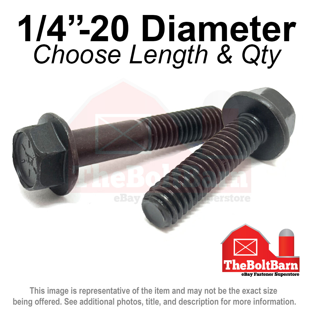 1/4″-20 Grade 8 Hex Flange Screws Frame Bolts Phos Oil (Pick Length & Qty)