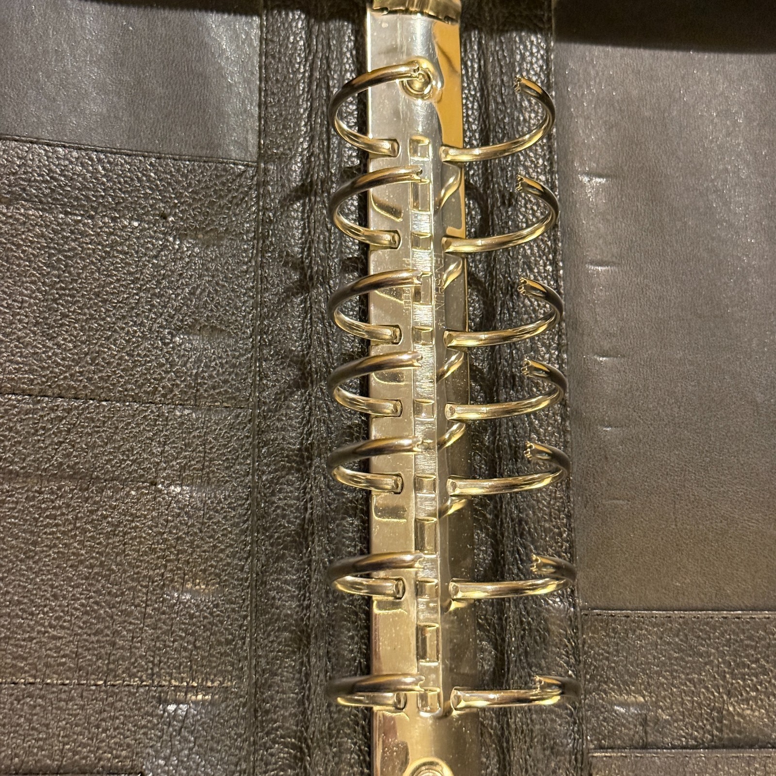 Franklin Quest Classic Black Pebble Leather Zip Around Binder 7-Ring Organizer