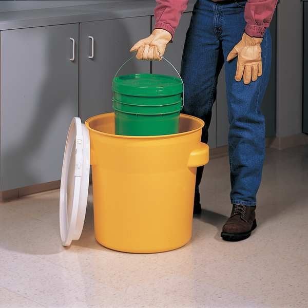 Eagle Mfg 1601 Open Head Overpack Drum, Polyethylene, 30 Gal, Unlined, Yellow