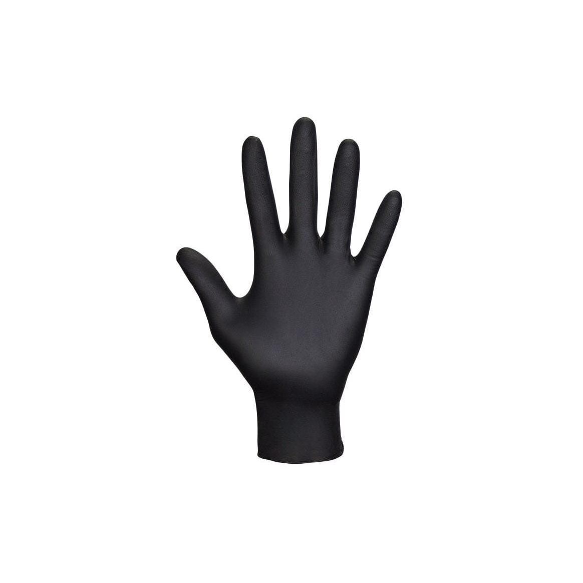 SAS Safety Raven Powder-Free Nitrile 7mil Black Glove M 100-Box #66517