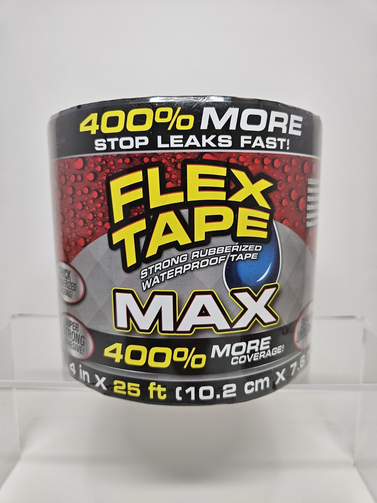 Flex Tape MAX Black Waterproof Repair Tape Size 4″× 25′ New Sealed Fast Shipping