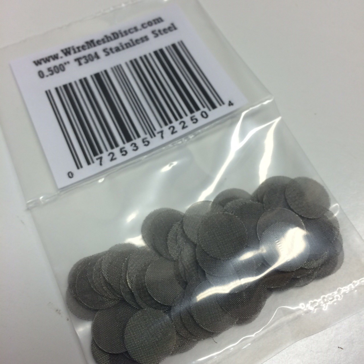50 COUNT – Stainless Steel T304 Wire Mesh Filter Discs 1/2″ MADE IN USA!
