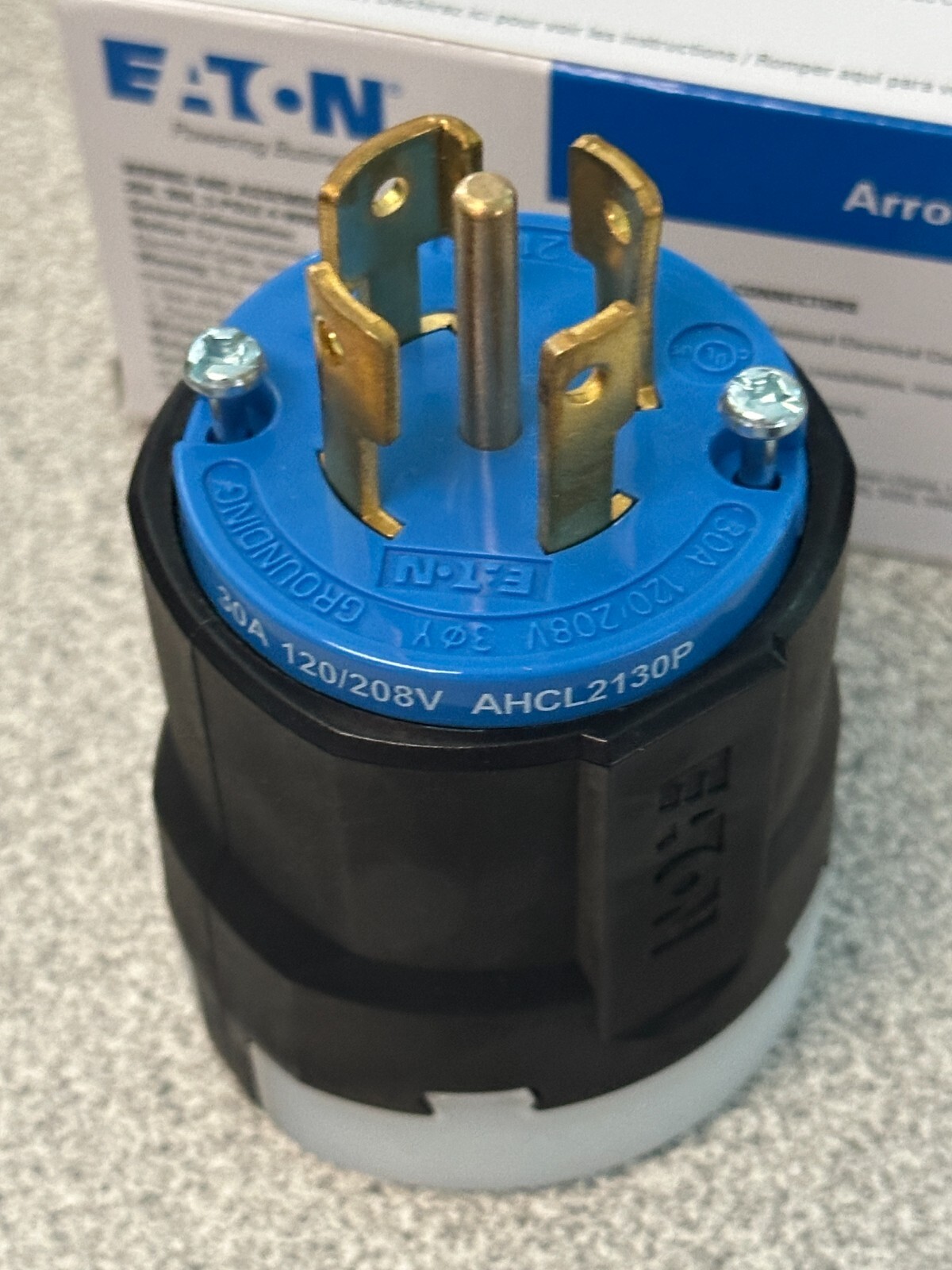NEW AHCL2130P Eaton Arrow Hart Locking Plug Blue 30A 3ØY 120/208V 4P5W L21-30P