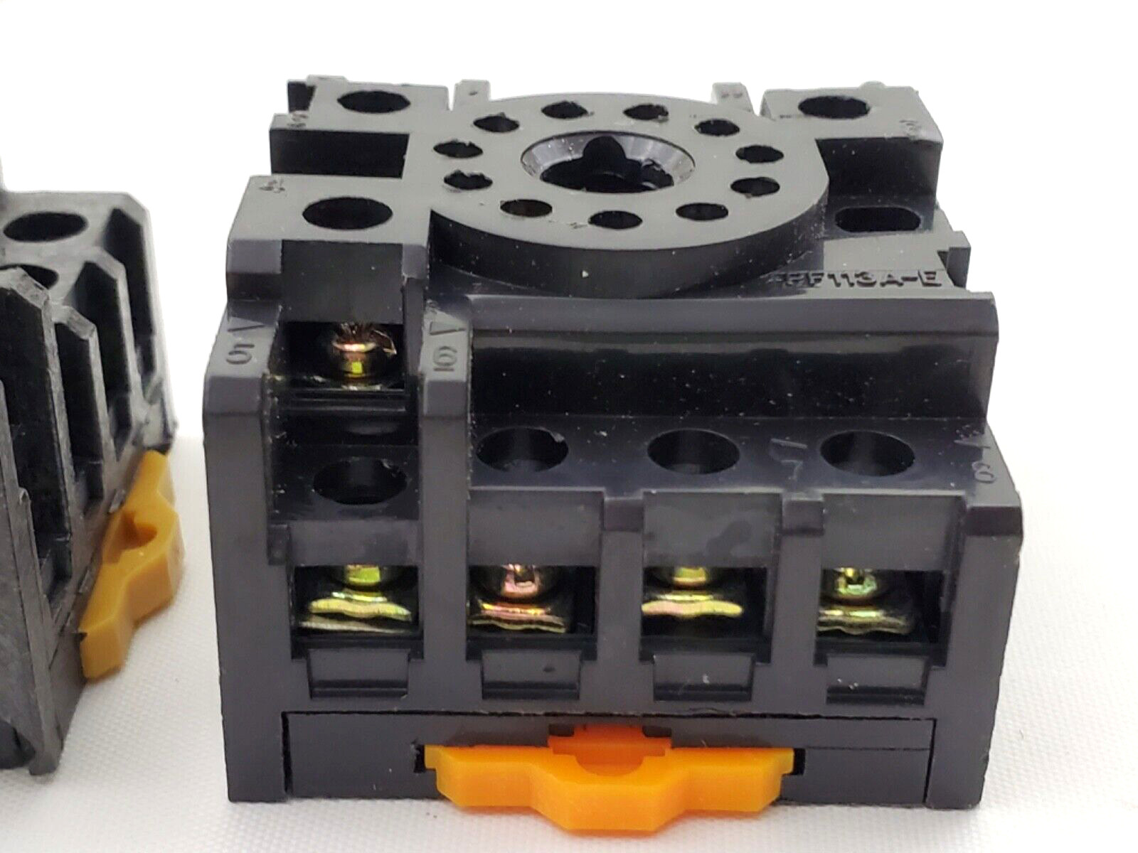 Lot of 2 Omron PF113A-E Track Mounted MK Relay Sockets 3PDT Din Rail Mount