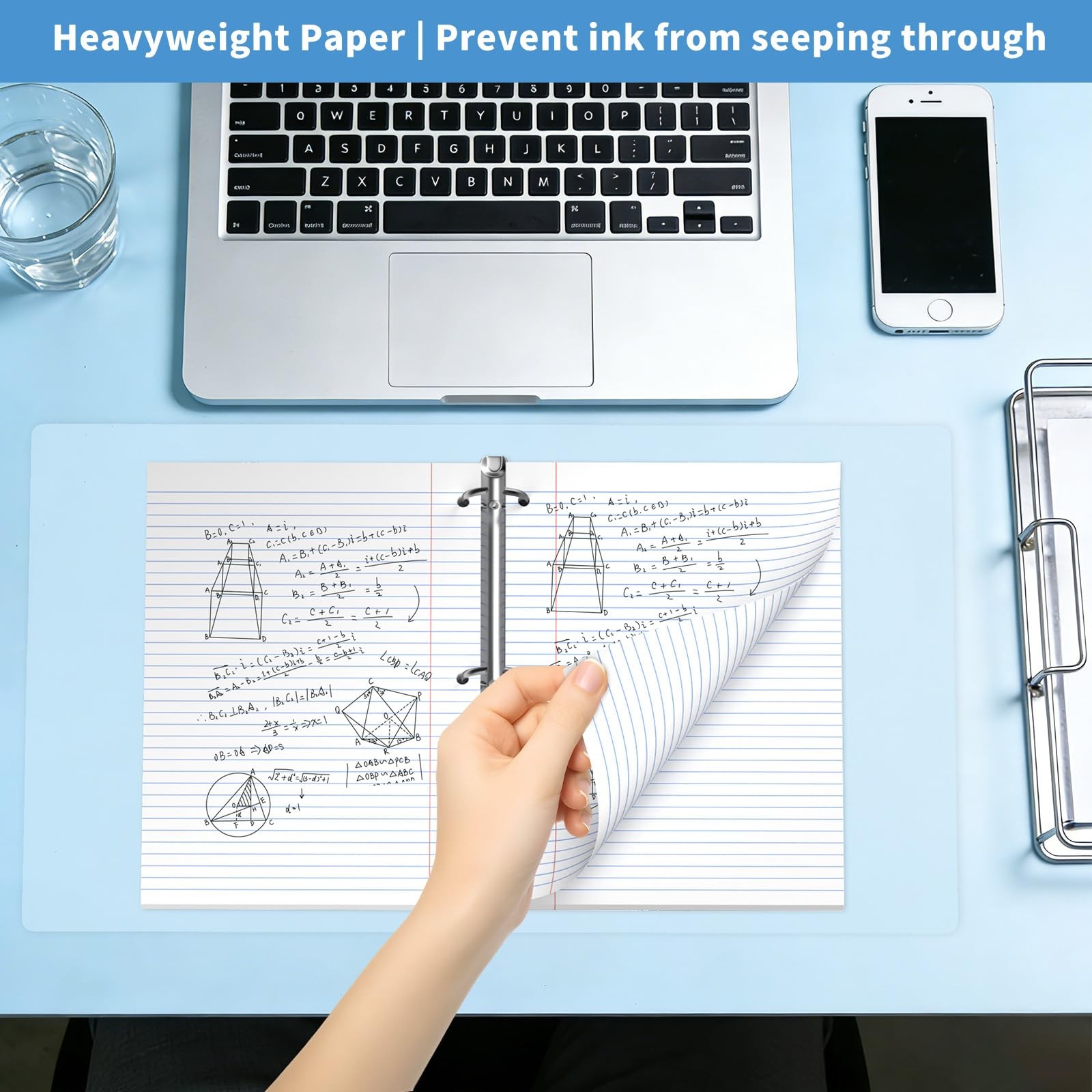 130 Sheets Loose Leaf Paper College Ruled Notebook Paper 8 x 10.5 Inch 3-Hole…