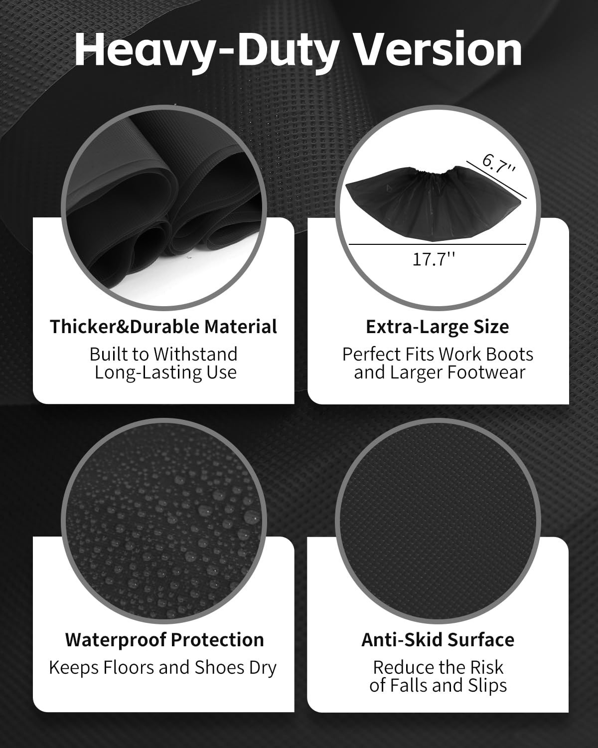 Disposable Heavy Duty Shoe Covers, XL Waterproof Booties, Non-Slip, 100 Pack for