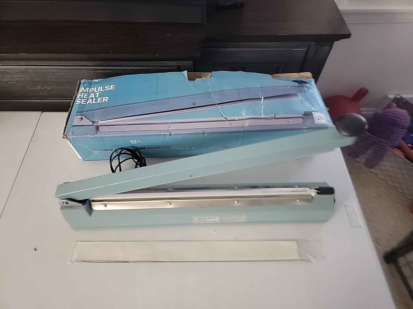 20″ Manual Impulse Heat Sealer 600W Poly Bag w/ Element Grip & Teflon