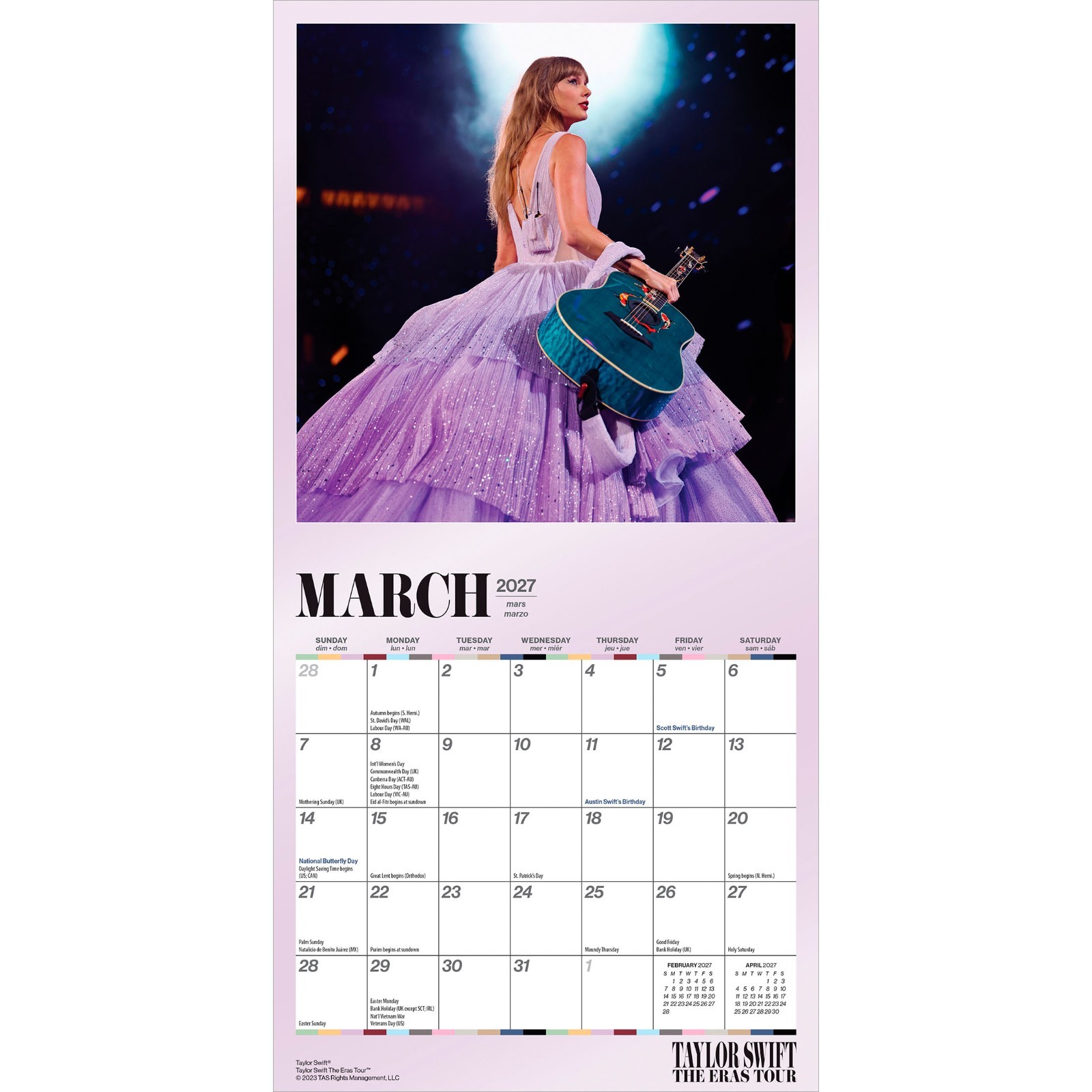 Taylor Swift OFFICIAL | 2027 7×14″ (Hanging) Monthly Mini Wall Calendar