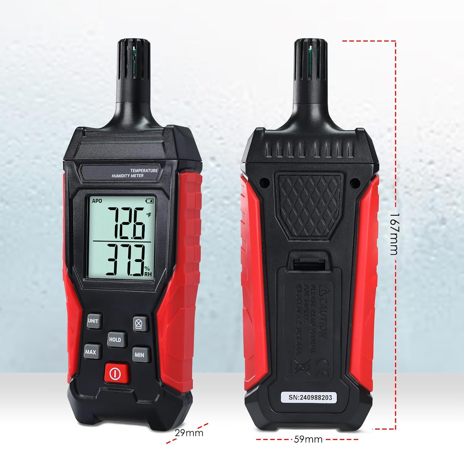 Humidity Temperature Meter, High Precision Digital Psychrometer HVAC