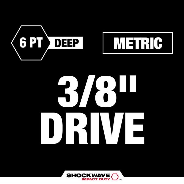 Milwaukee Tool 49-66-6816 19 Pc. Shockwave Impact Duty 3/8″ Drive Metric Deep
