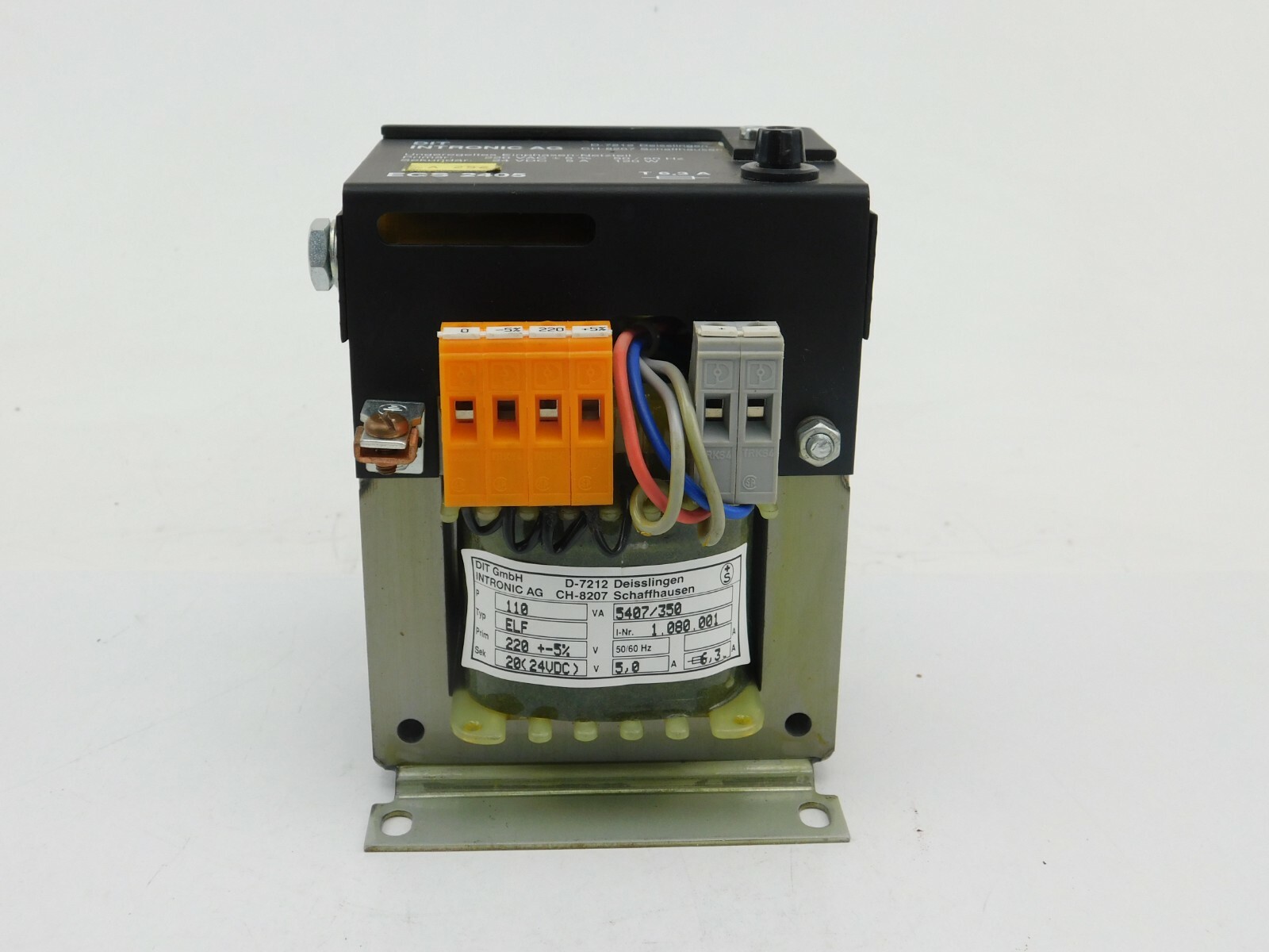 Single Phase Transformer DIT INTRONIC EGS 2405 220V AC+5% 50/60 Hz