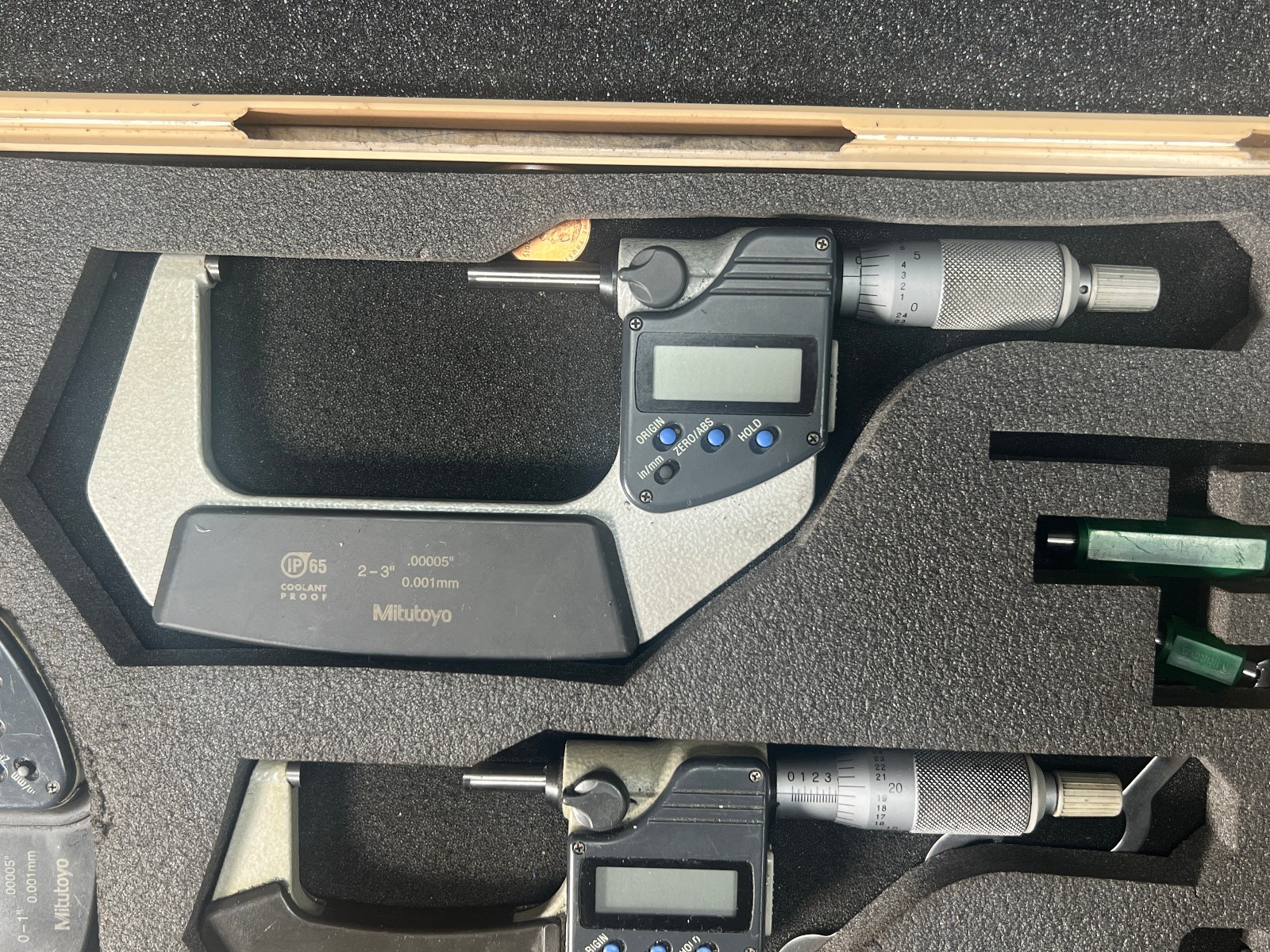 Mitutoyo Digital Electronic Micrometer set 0-1″ 1-2″ 2-3″ 293-331 293-332 / 330
