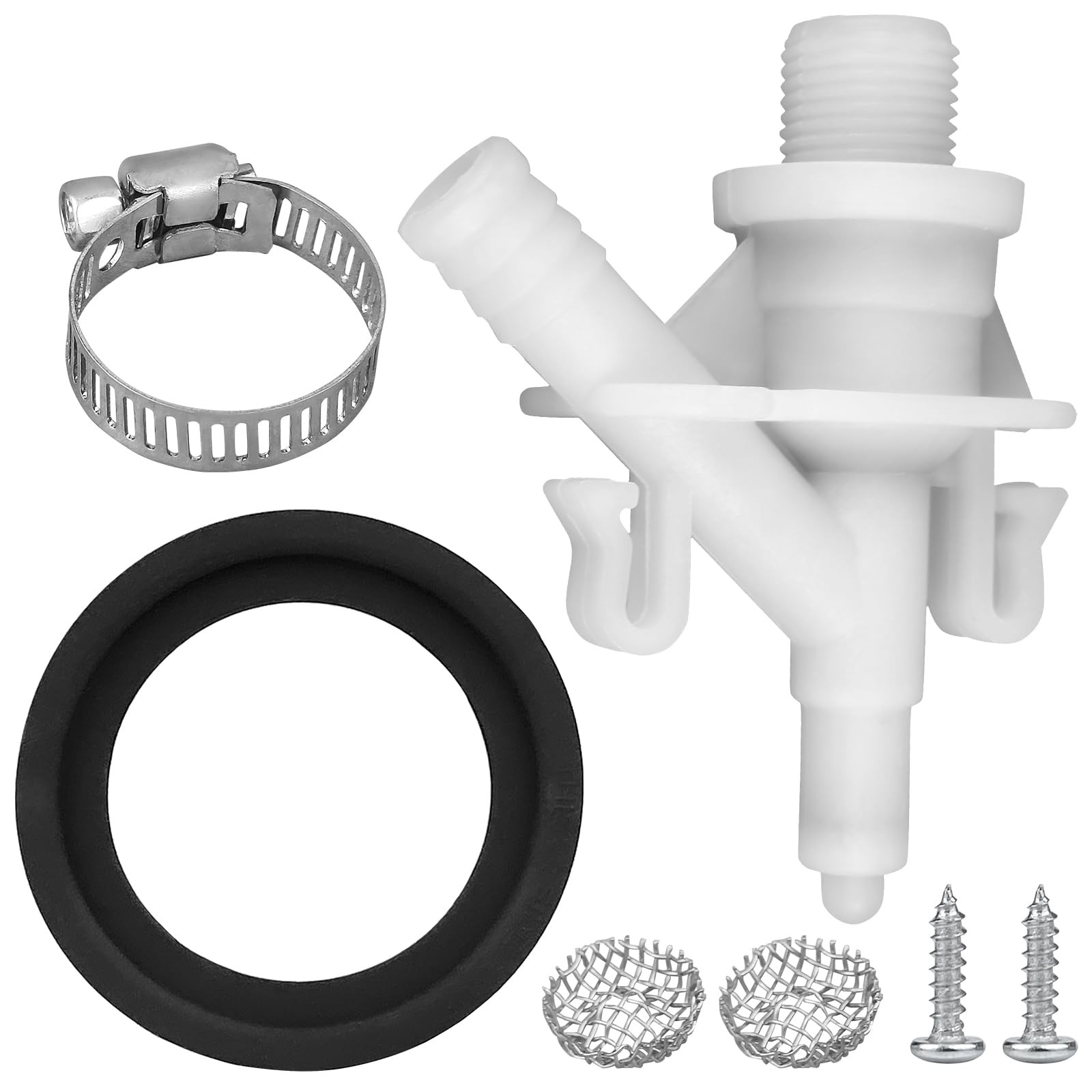 1 Kit 385311641 RV Toilet valve & flush ball seal parts, toilet White&Black