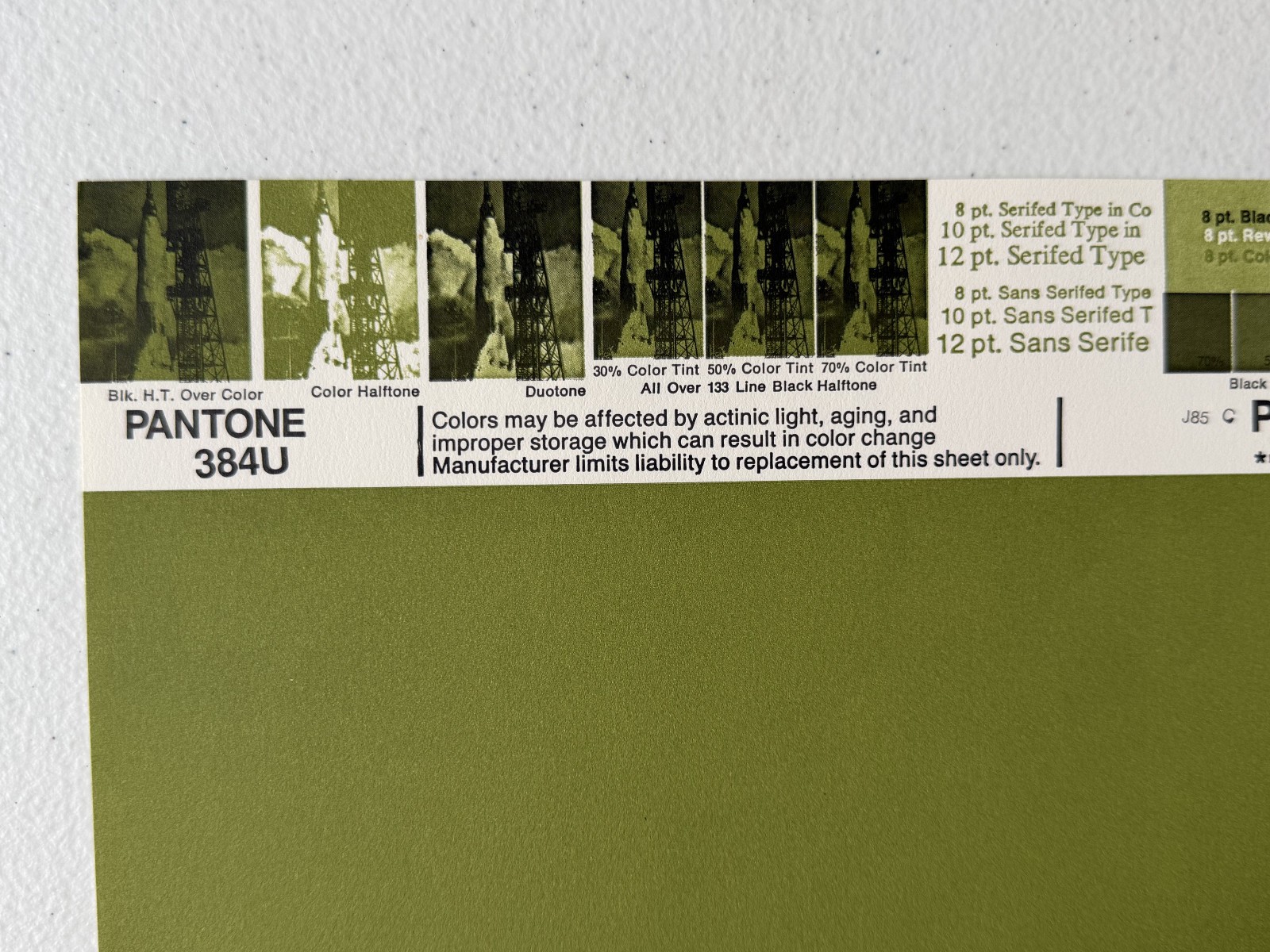 Pantone Vintage Poster [Green/Chartreuse/Olive] Uncoated Sheet by Leteraset
