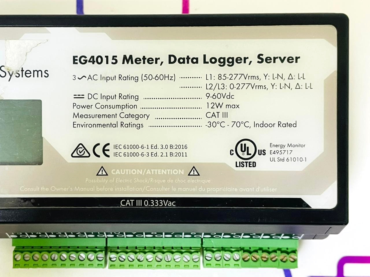 eGauge EG4015 Energy Meter