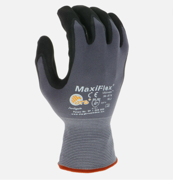 5 PAIR SMALL 34-874 MaxiFlex Ultimate Foam Nitrile Grip Coated PROTECTIVE GLOVES