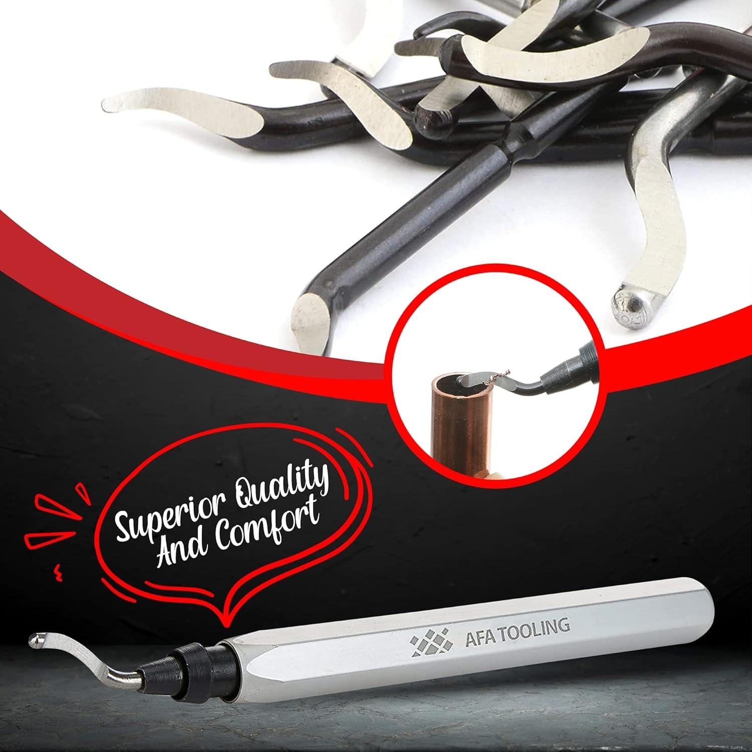 Micro-Polished Deburring Tool with Durable HSS Blades – Lightweight & Ergonomic
