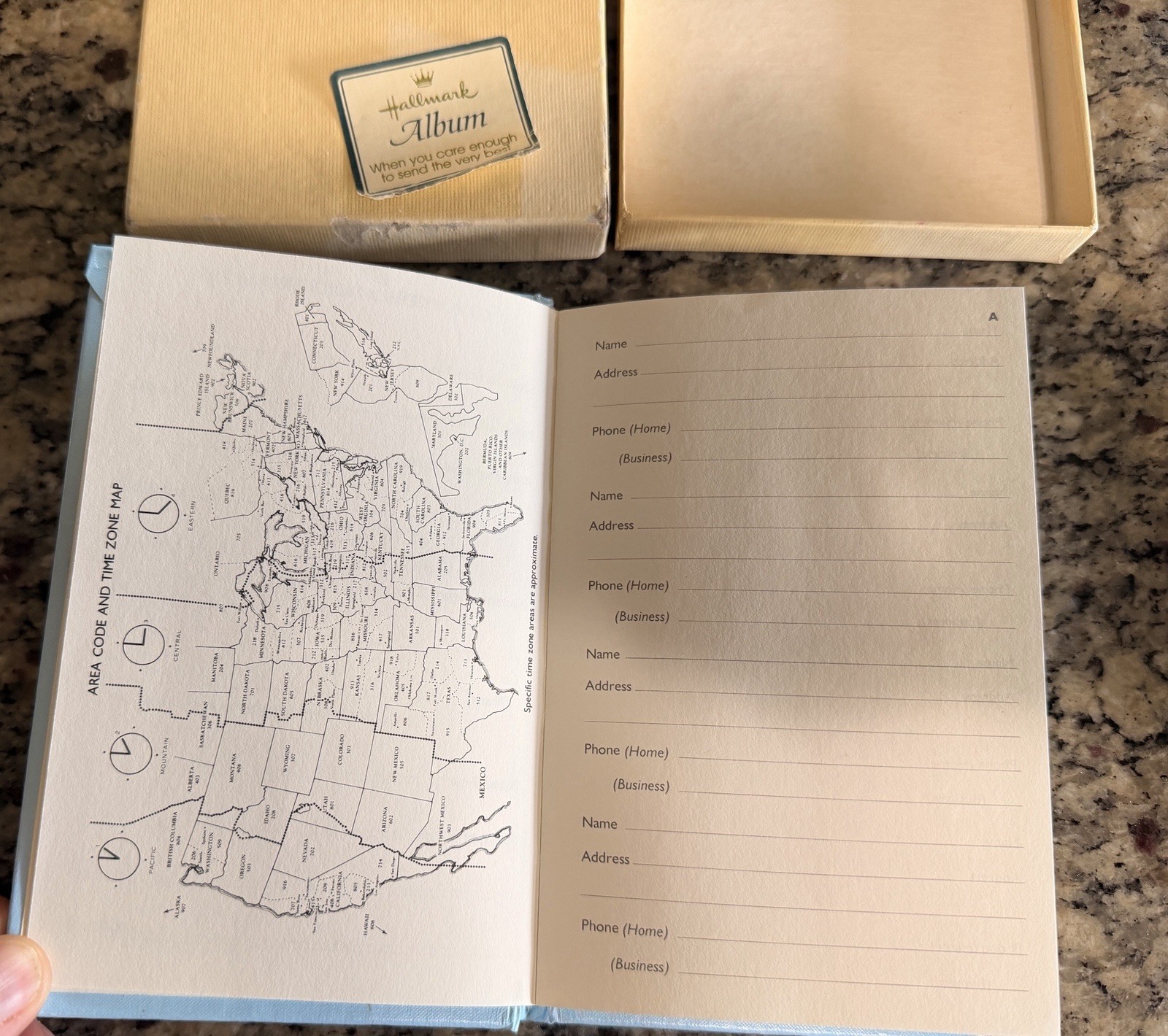 Hallmark Illustrated Blue Address Book w/ Box, Memories and Mementos RA 880-2