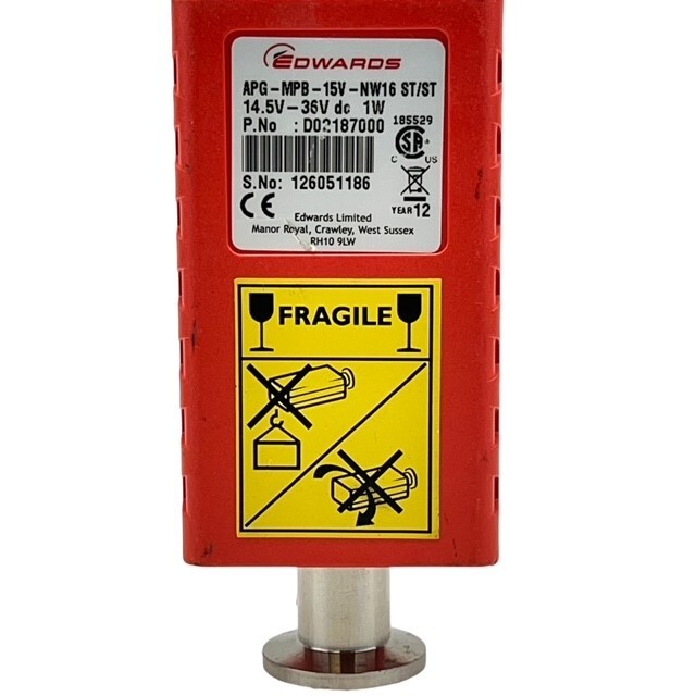 EDWARDS APG-MPB-15V-NW16 ST/ST 14.5V-36V dc 1W PIRANI GAUGE D02187000