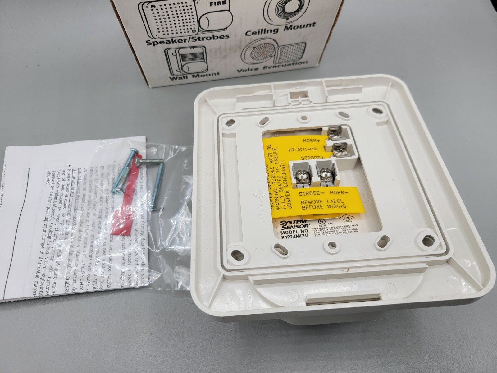 NEW System Sensor P1224MCW SPECTR-Alert Wall Horn/Strobe White Fire Alarm