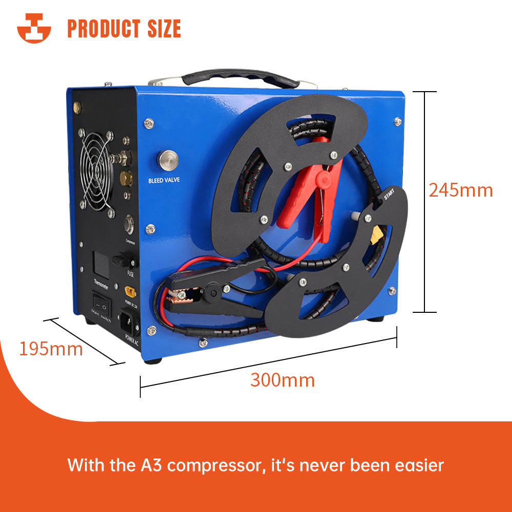 TOAUTO 30Mpa Auto Stop Electric PCP Pump Air Compressor 4500Psi 12V/110V/220V