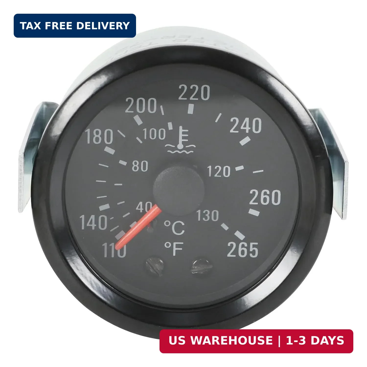 2″ 52mm Water Temperature Gauge 40-130℃,110-265℉ Water Temp Thermometer Meter Ki