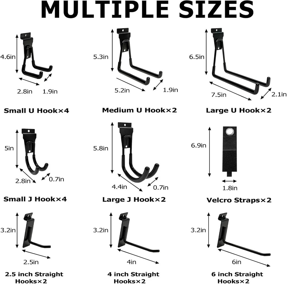 Slatwall Accessories 22 Pack Heavy Duty Steel Slatwall Hooks Garage Tool Hangers
