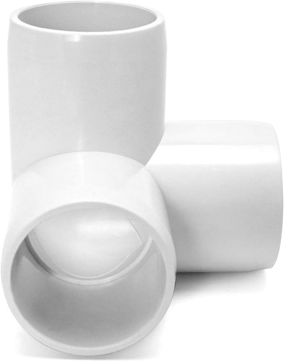 12 Pack 3 Way 1/2in PVC Tee Elbow Furniture Grade Fittings DIY Projects White PK