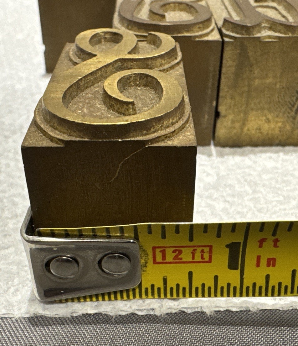 Vintage Large Font Brass Letterpress Type A-Z Set