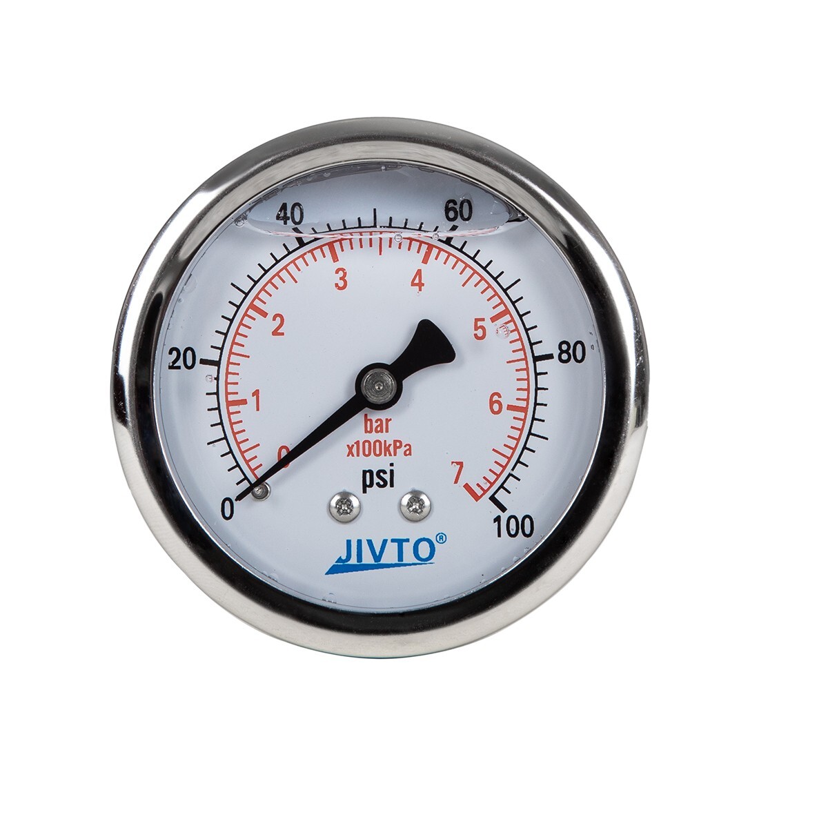 Pressure Gauge,Glycerin Filled,2-1/2″ Dia,0-100 PSI, 1/4 NPT Back Mount