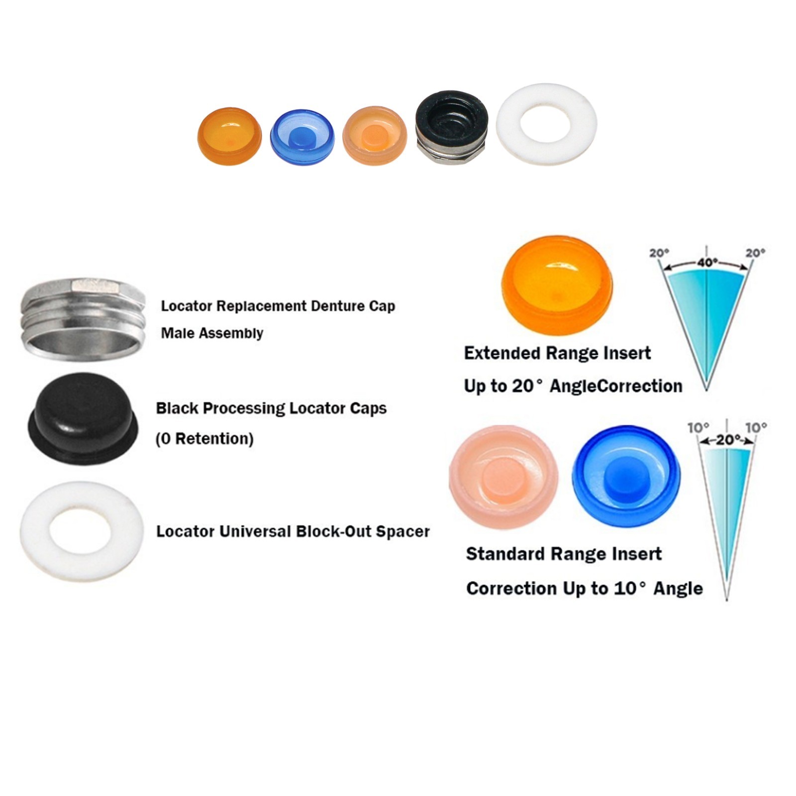 US Dental Overdenture Retention Caps For Implant Locator Abutment Inserts