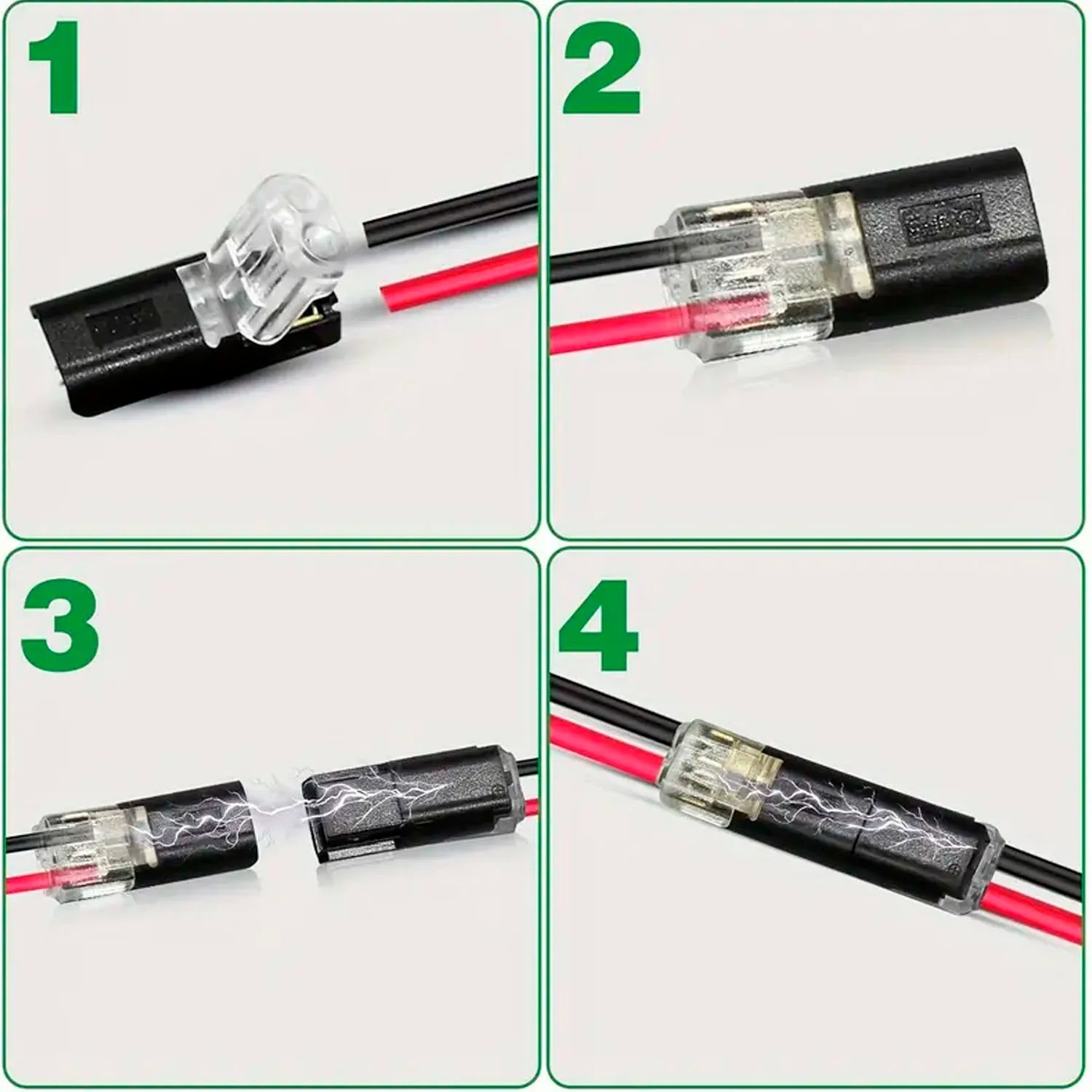 100pcs Double-Wire Plug-in Connector, Cable Clamp with Locking Buckle, AWG 18-22