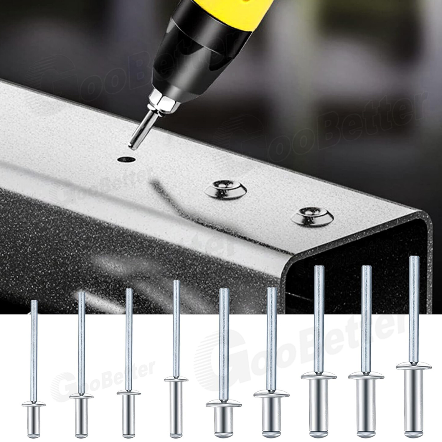 500pcs Pop Rivets Assortment Kit Aluminum Blind Rivets 14 Sizes Blind Rivet Set