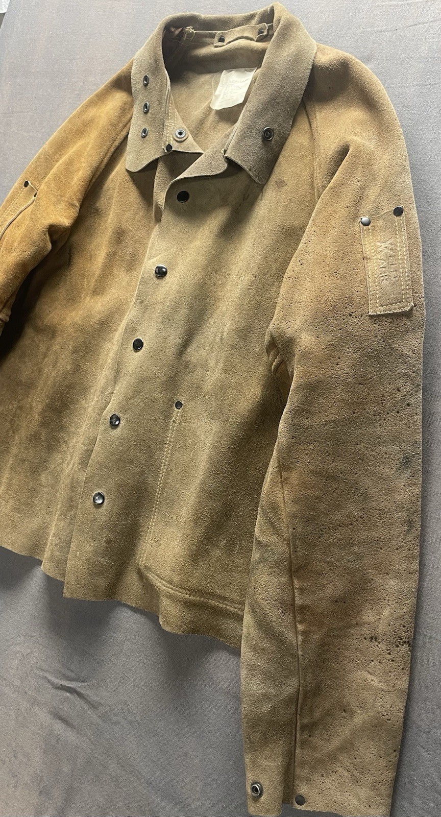 Vintage Weldmark Cowhide Leather Welding Jacket Brown Size L Back Buckle