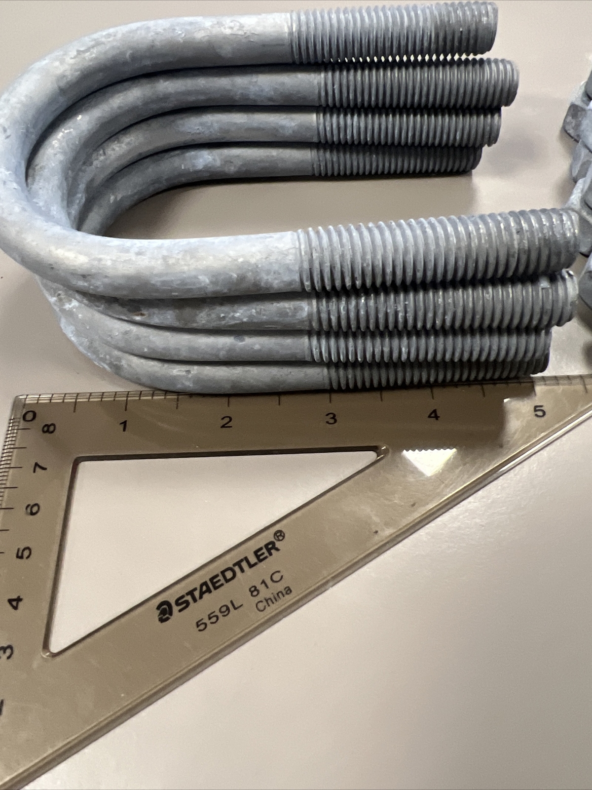(4-Pk) 2-1/2” U-Bolt Round Bend Hot Dip Galvanized 1/2″-13 Nuts, And Washers ￼