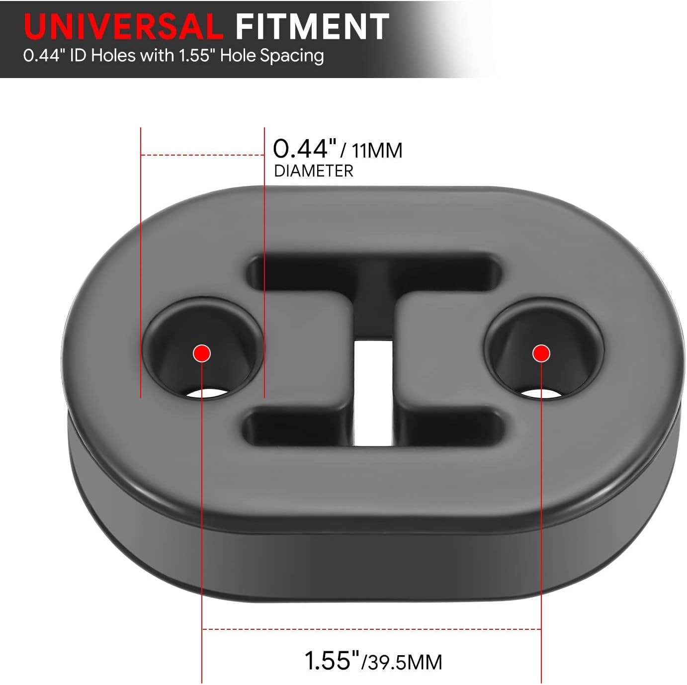 2PCS Universal Polyurethane Exhaust Muffler Insulator Hanger Bu Style: 2-Holes